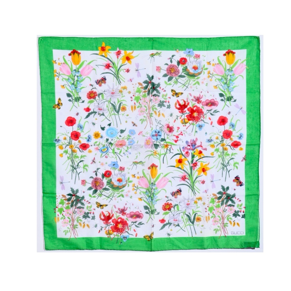 VINTAGE GUCCI 100% Cotton Scarf